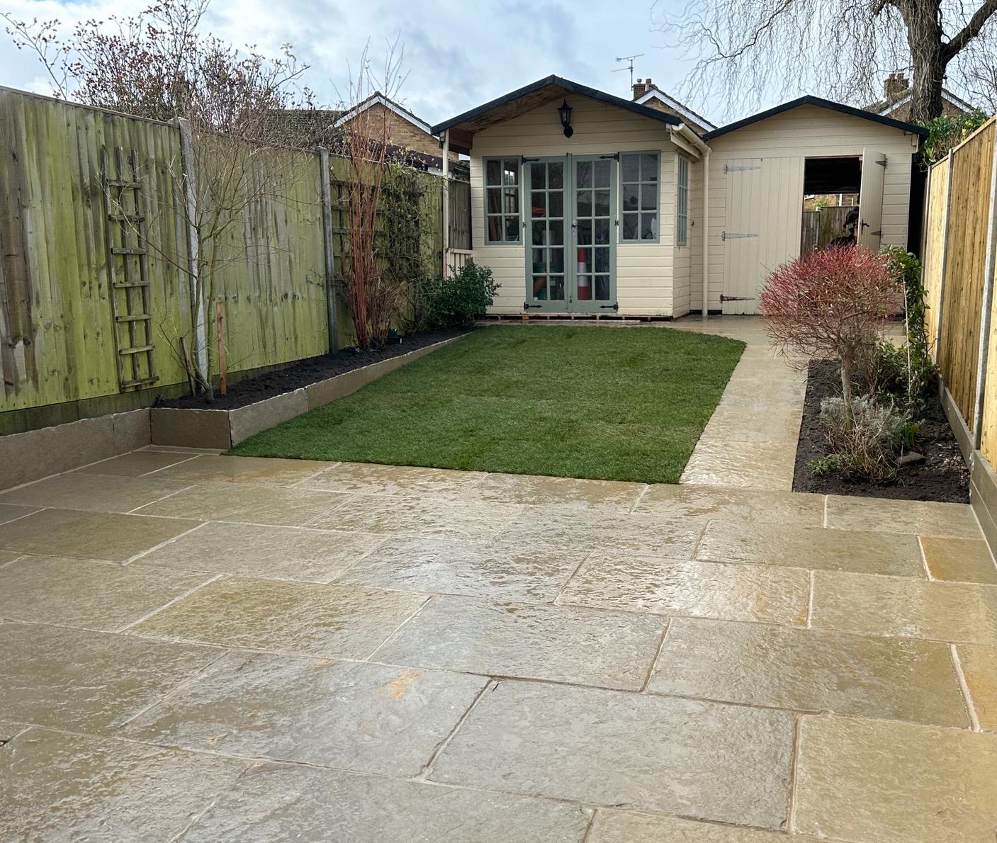 Jaipur / Umbrian/ Olive- IN/OUT Select Flagstone Limestone Tiles 900x600x22mm Tumbled and Brushed. £32 +vat + delivery - Image 4